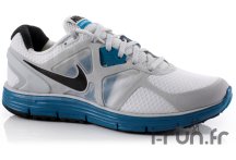 Nike LunarGlide+ 3 blanche et bleu