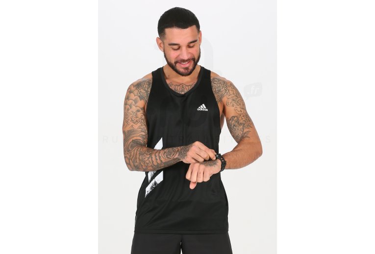 adidas camiseta de tirantes Own The Run 3-Stripes