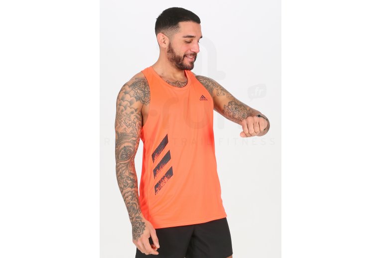 adidas camiseta de tirantes Own The Run 3-Stripes