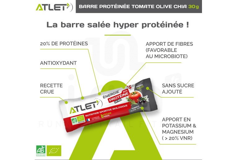 Atlet Barre énergétique protéinée - tomate olive chia