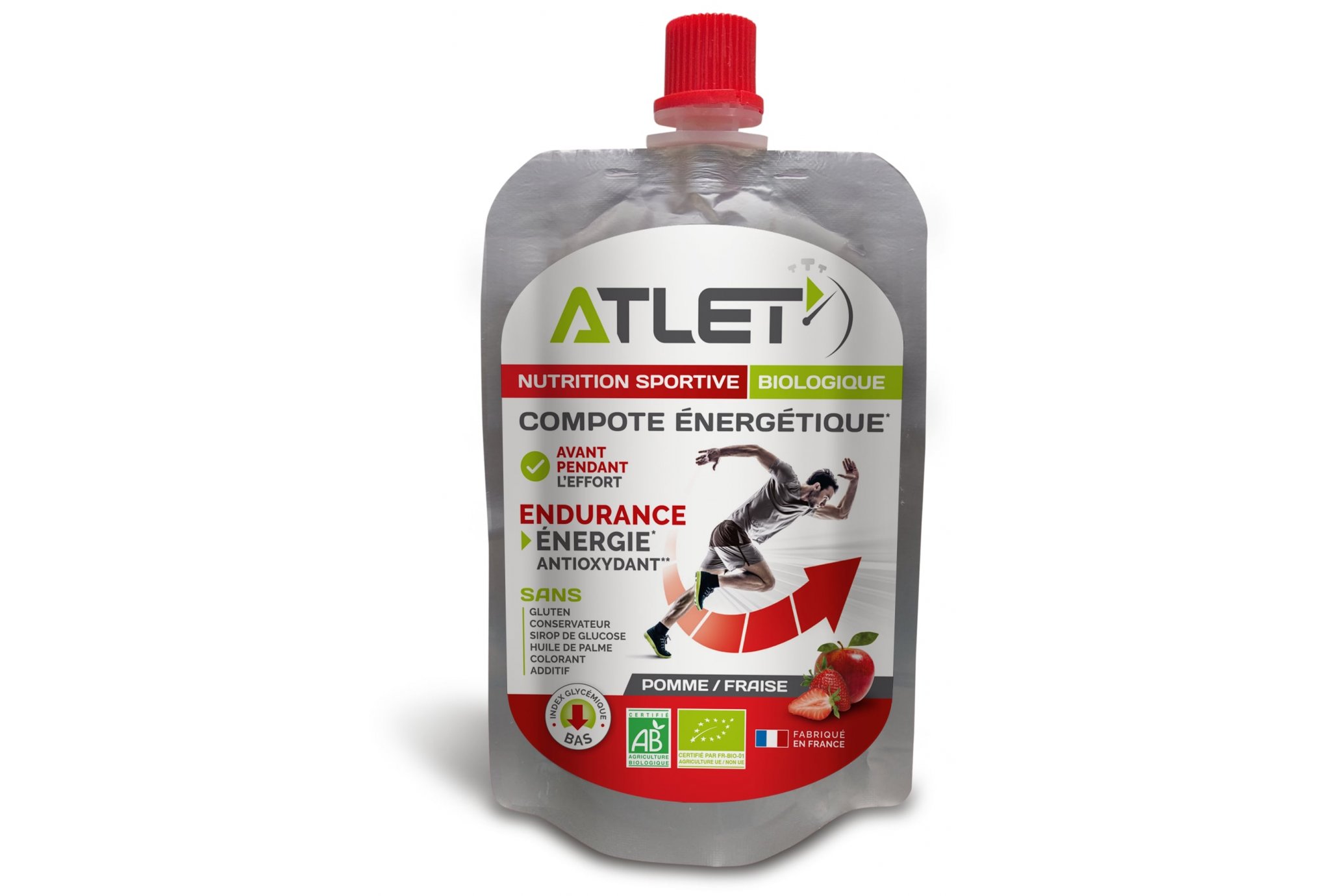 Atlet Compote énergétique Bio - Pomme et fraise Diététique Gels