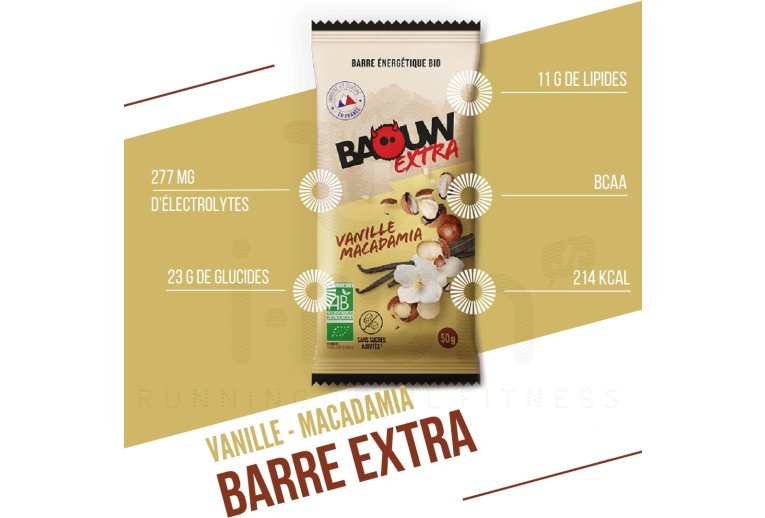 Baouw Barra energtica bio Extra - Baunilha - Macadmia