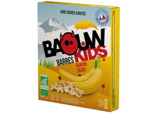 Baouw tui 3 barres nutritionnelles bio - Banane - Cajou - KIDS