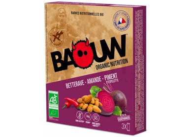 Baouw tui 3 barres nutritionnelles bio - Betterave - Amande - Piment d'Espelette 
