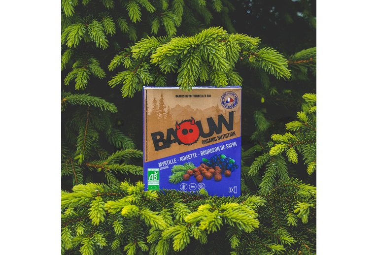 Baouw tui 3 barres nutritionnelles bio - Myrtille sauvage - Noisette - Bourgeon de sapin