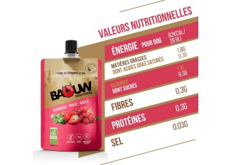 Baouw Pure nutritionnelle bio - Framboise - Fraise - Basilic