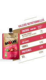 Baouw Purée nutritionnelle bio - Framboise - Fraise - Basilic