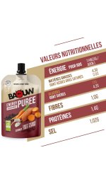 Baouw Purée nutritionnelle bio - Patate douce - Carotte - Poivre Timut