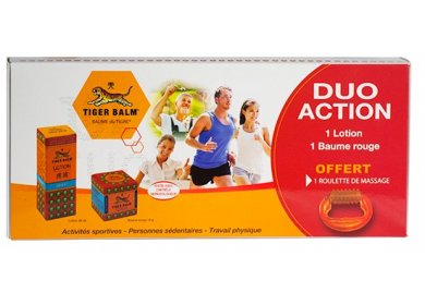 Baume du Tigre Coffret Duo Action 1 lotion + 1 baume rouge + 1 roulette de massage offerte 