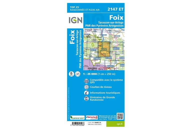 Carte IGN Foix 2147ET