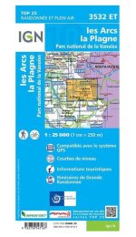 Carte IGN Les Arcs La Plagne 3532ET
