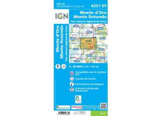 Carte IGN Monte d'Oro Monte Rotondo 4251OT