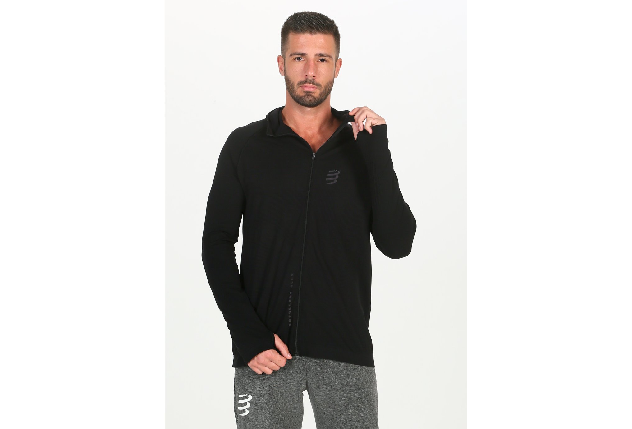 Compressport 3D Thermo Seamless Hoodie Black Edition 2020 M Diététique Vêtements homme