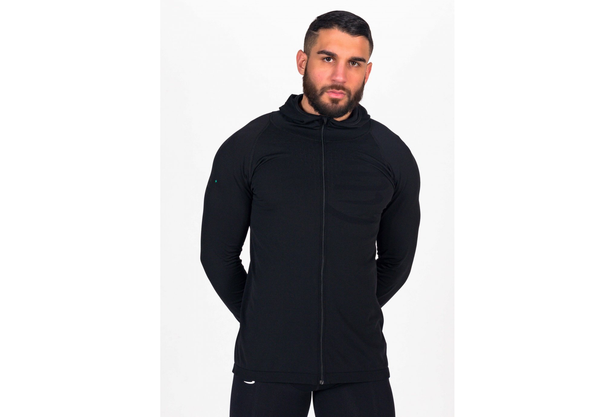 Compressport 3D Thermo Seamless Hoodie Black Edition 2021 M vêtement running homme