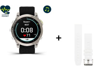 Garmin EPIX Gen 2 Sapphire Titanium + Silikon- und Nylonarmband 22 mm