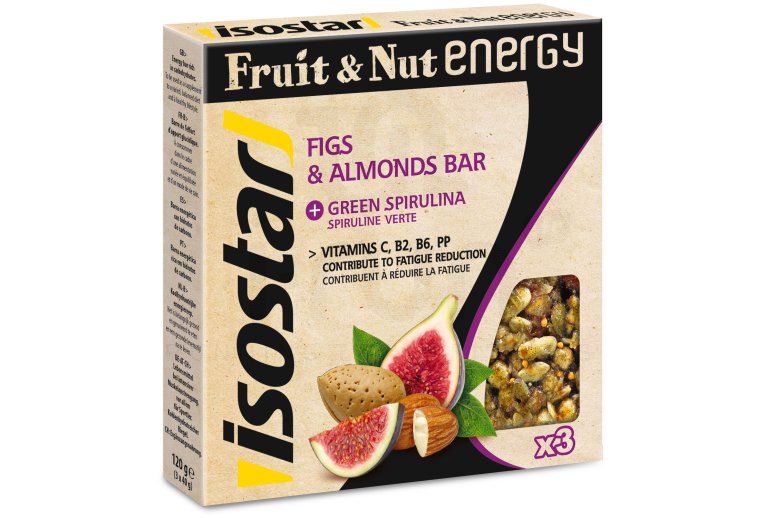 Isostar Estuche de 3 barras energ�ticas Fruit&ut Energy-higos y almendras