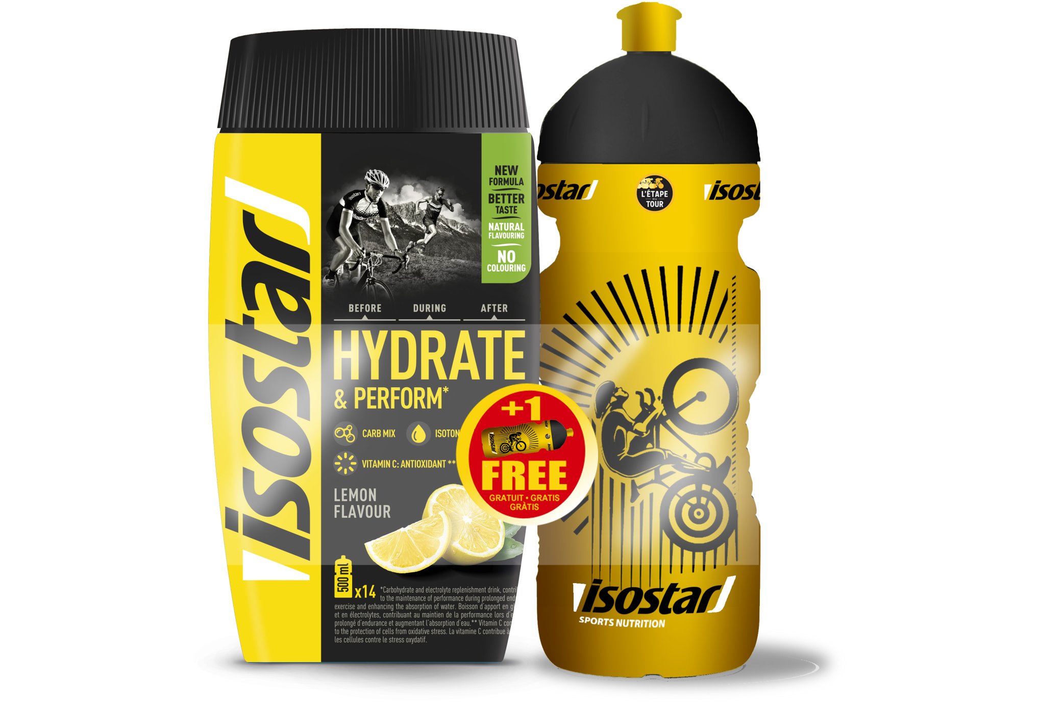 Isostar Hydrate & Perform + Gourde offerte - Citron Diététique Boissons