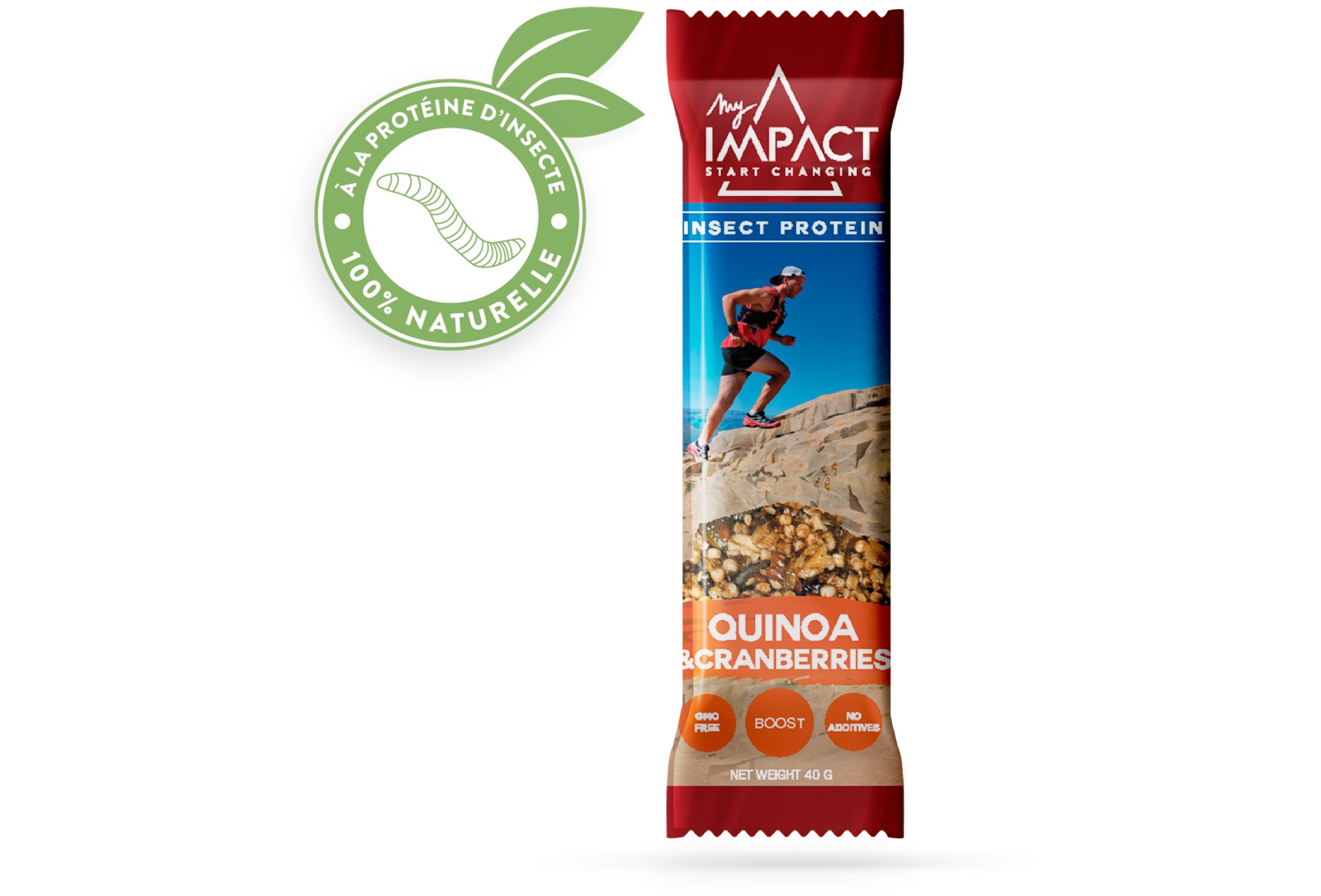 Micronutris - My Impact My Impact - Barre aux insectes / Quinoa et Cranberry Diététique Barres
