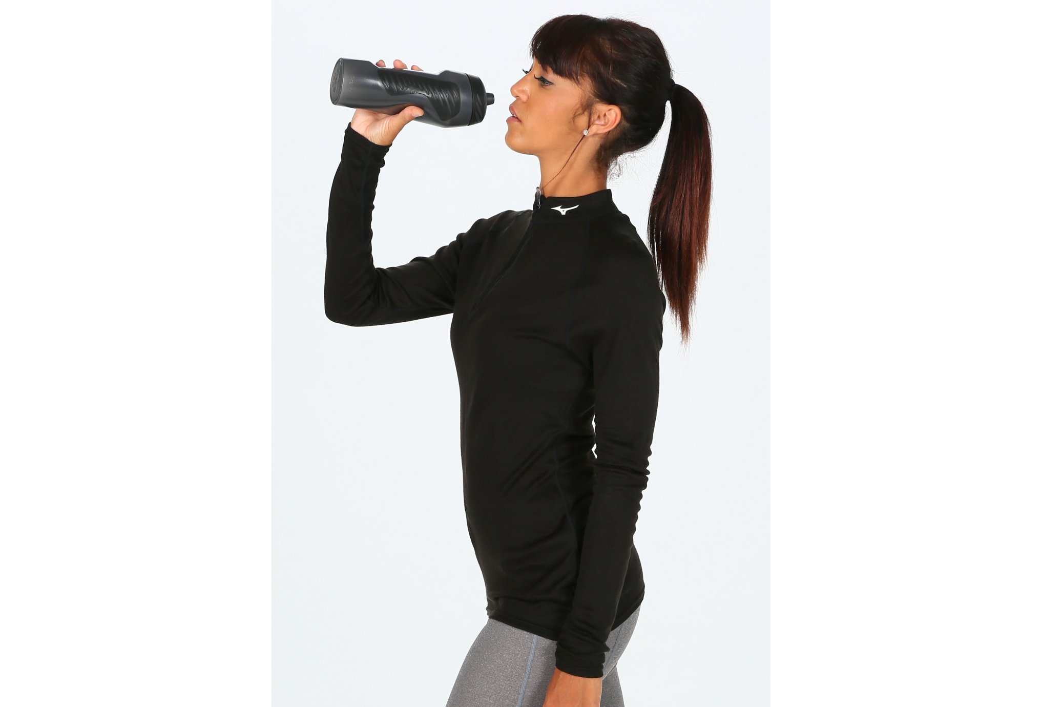 Mizuno Tee-Shirt 1/2 Zip Breath Thermo Midweight Active W vêtement running femme