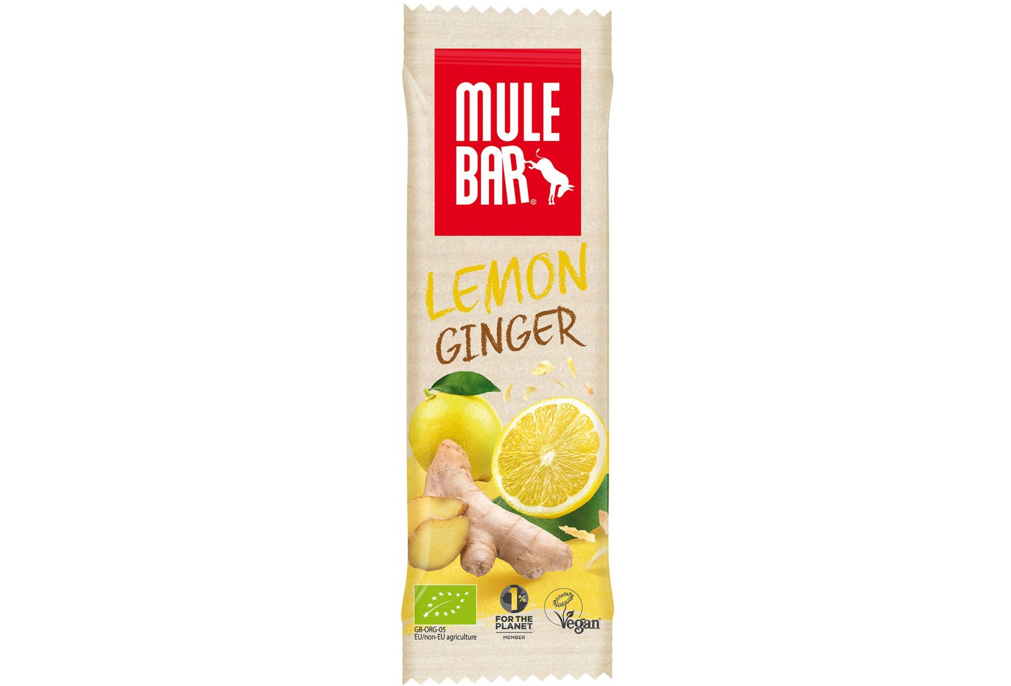 Mulebar Barre énergétique bio & vegan - citron gingembre diététique barres