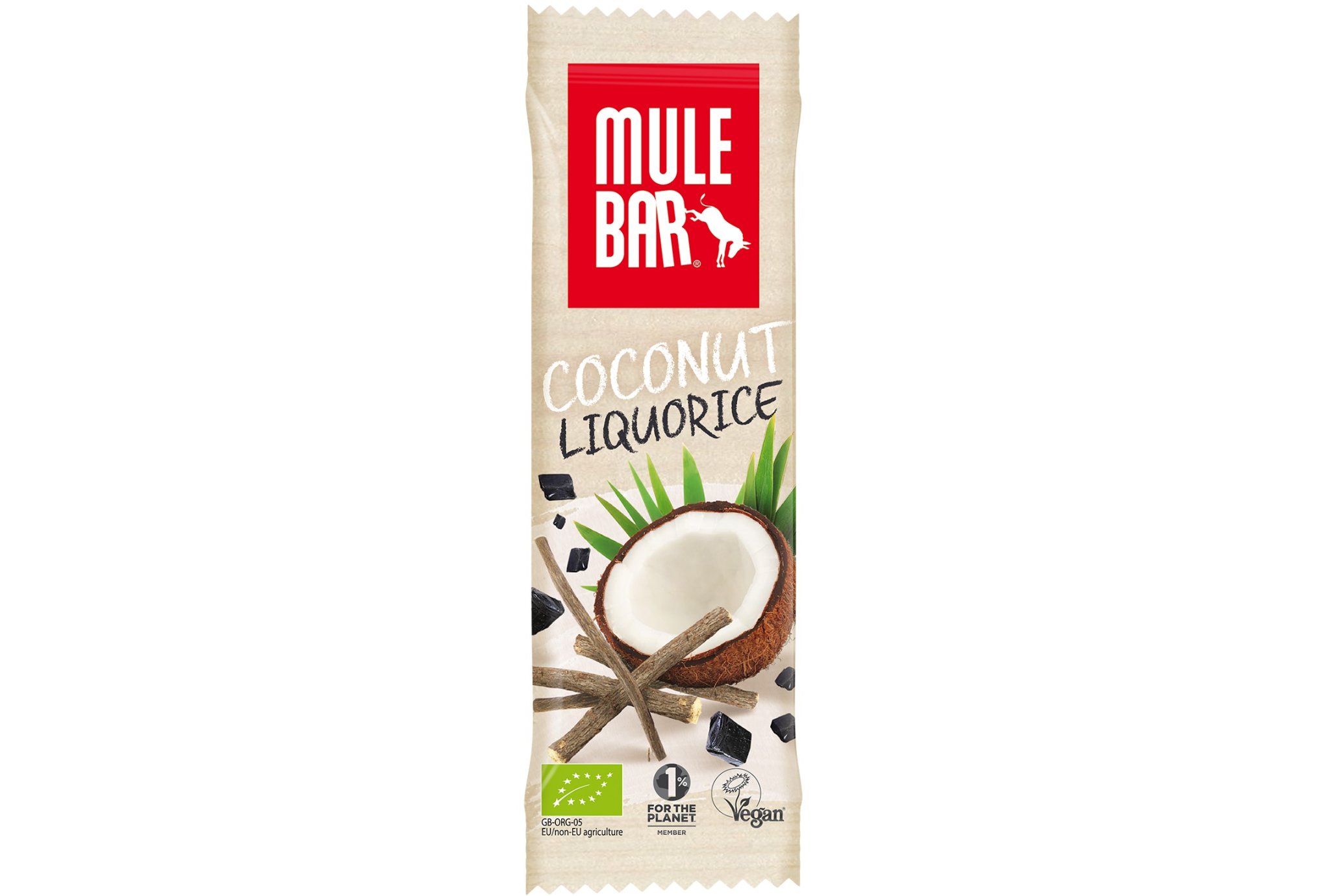 Mulebar Barre énergétique Bio Vegan - Noix de coco/Réglisse Diététique Barres