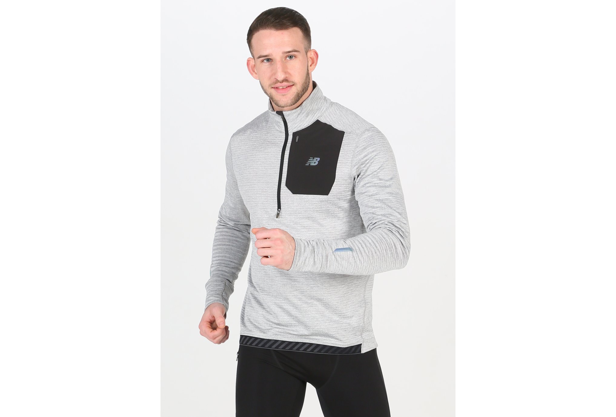 New Balance Heat Quarter 1/2 Zip M vêtement running homme