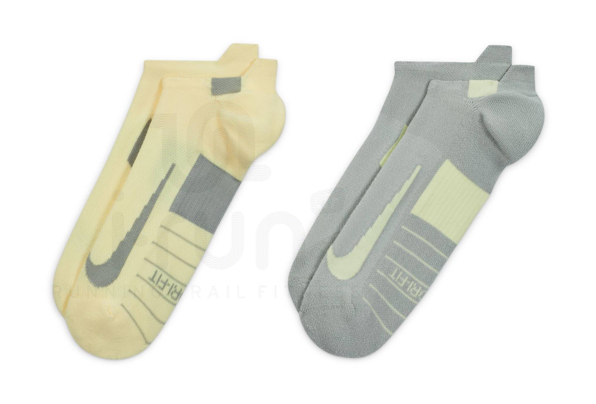 Nike 2 paires Multiplier No-Show Jaune