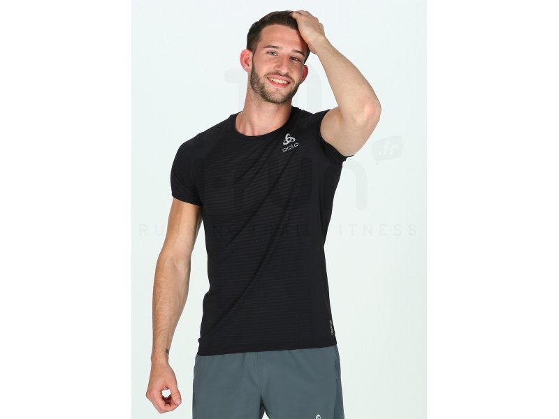 T-shirt Running Odlo Ceramicool Homme – Vert Moyen, Léger, Respirant, Taille M