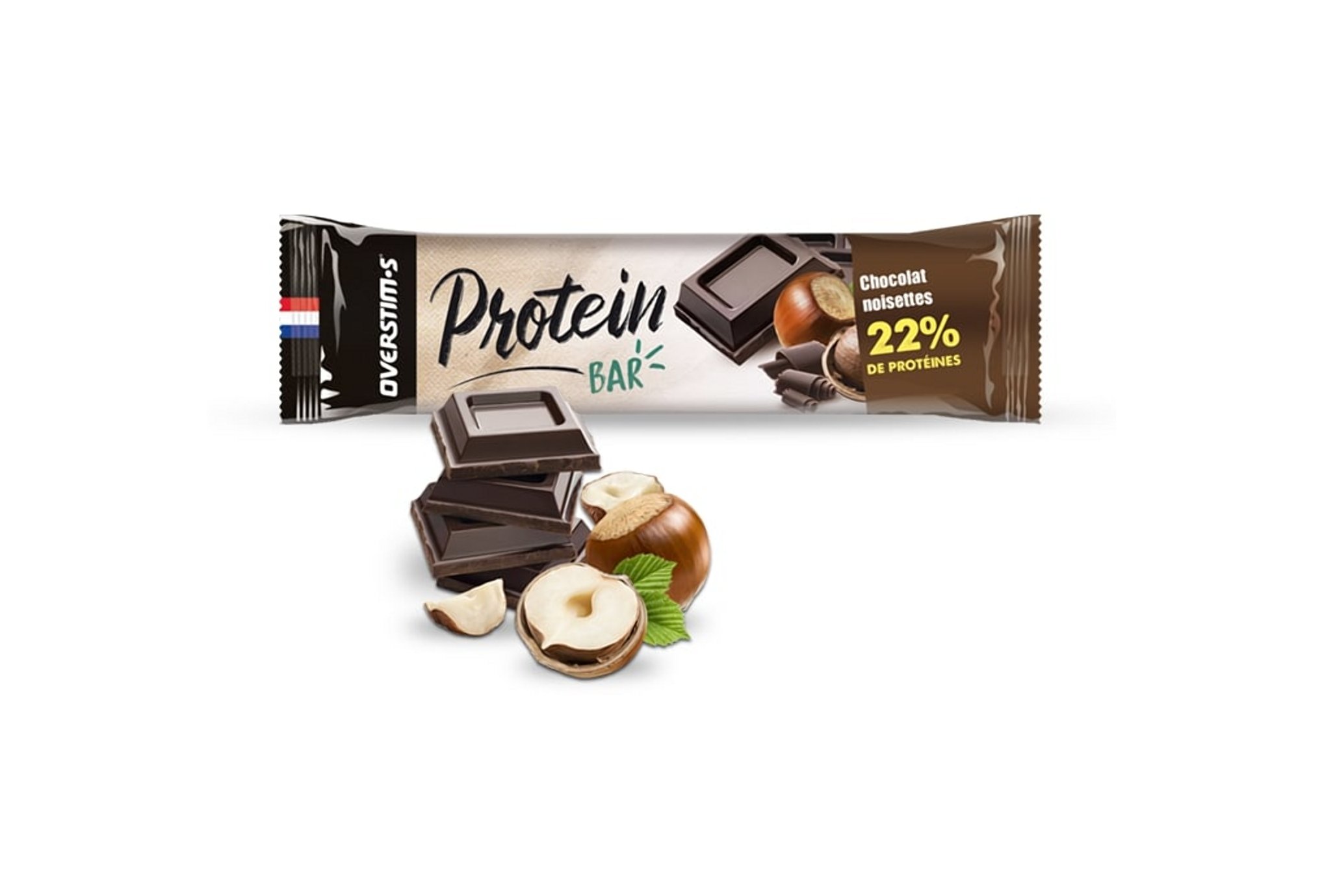 OVERSTIMS Barre protéinée - Chocolat noisettes Diététique Barres