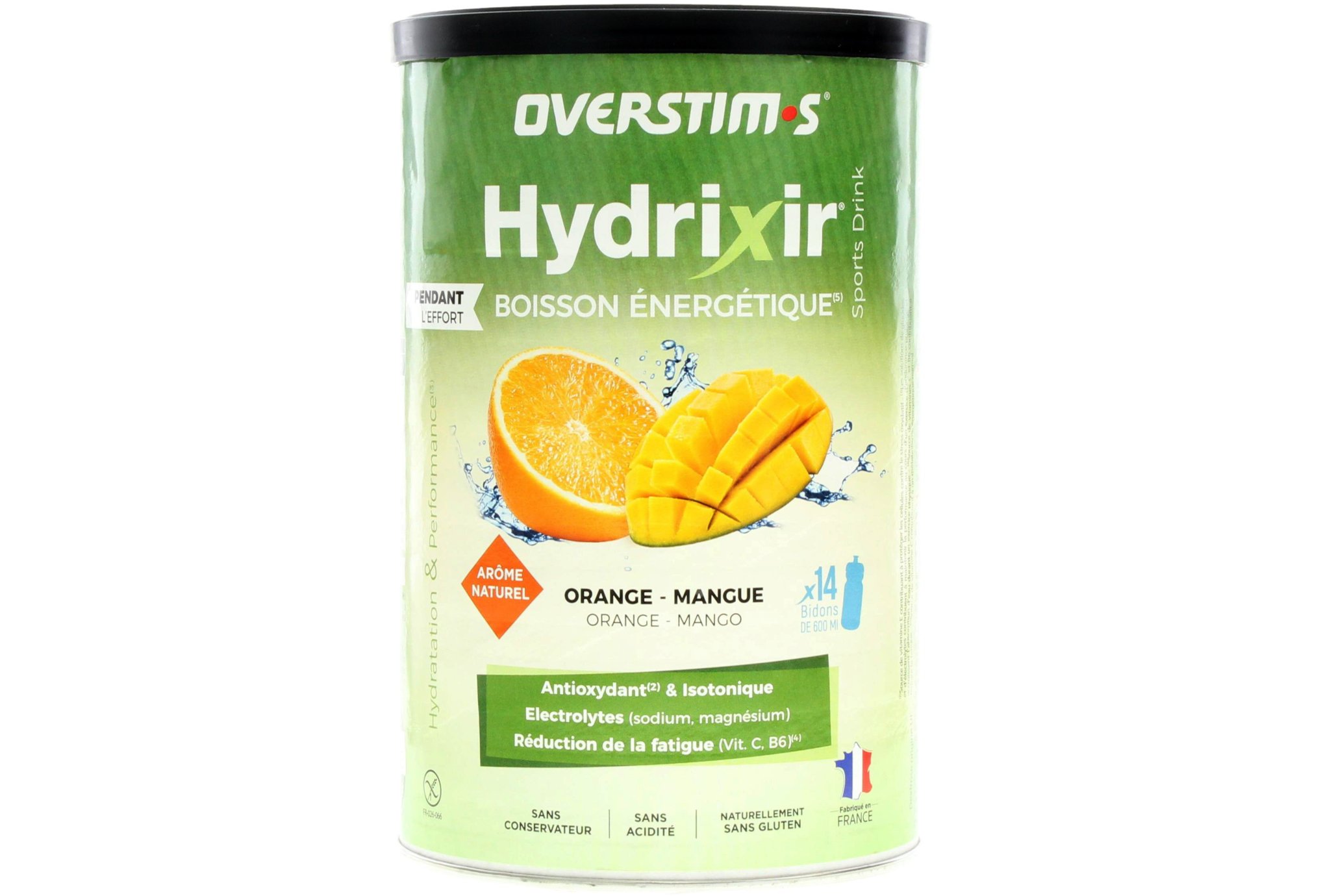 OVERSTIMS Hydrixir 600 g - Orange/mangue Diététique Boissons