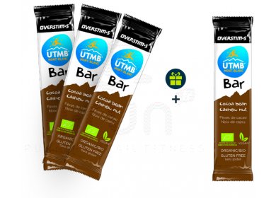 OVERSTIMS Pack de 3 UTMB Bar Bio + 1 offerte - Fves de cacao/Noix de cajou 
