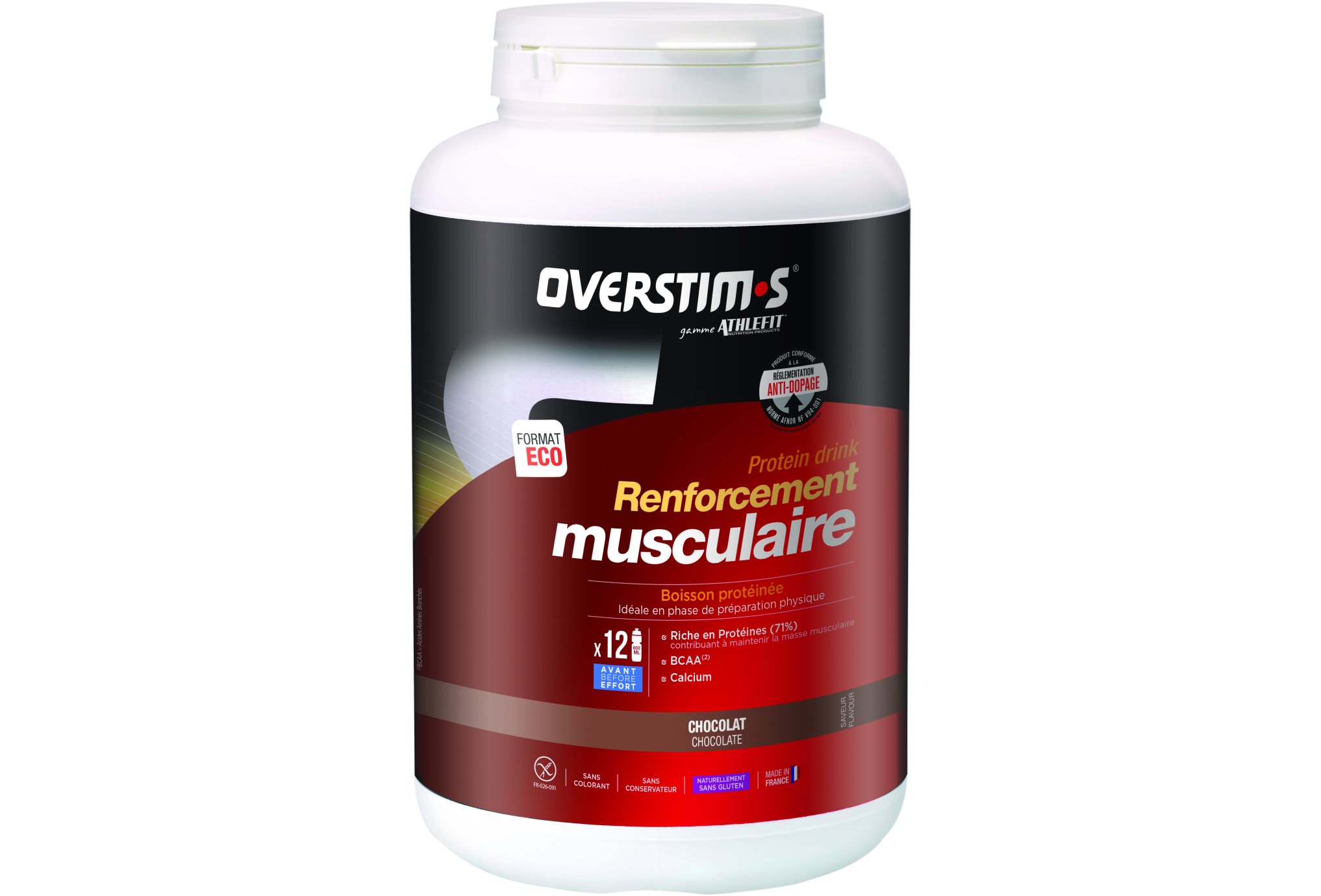 OVERSTIMS Renforcement Musculaire 750 g - Chocolat Diététique Protéines / récupération