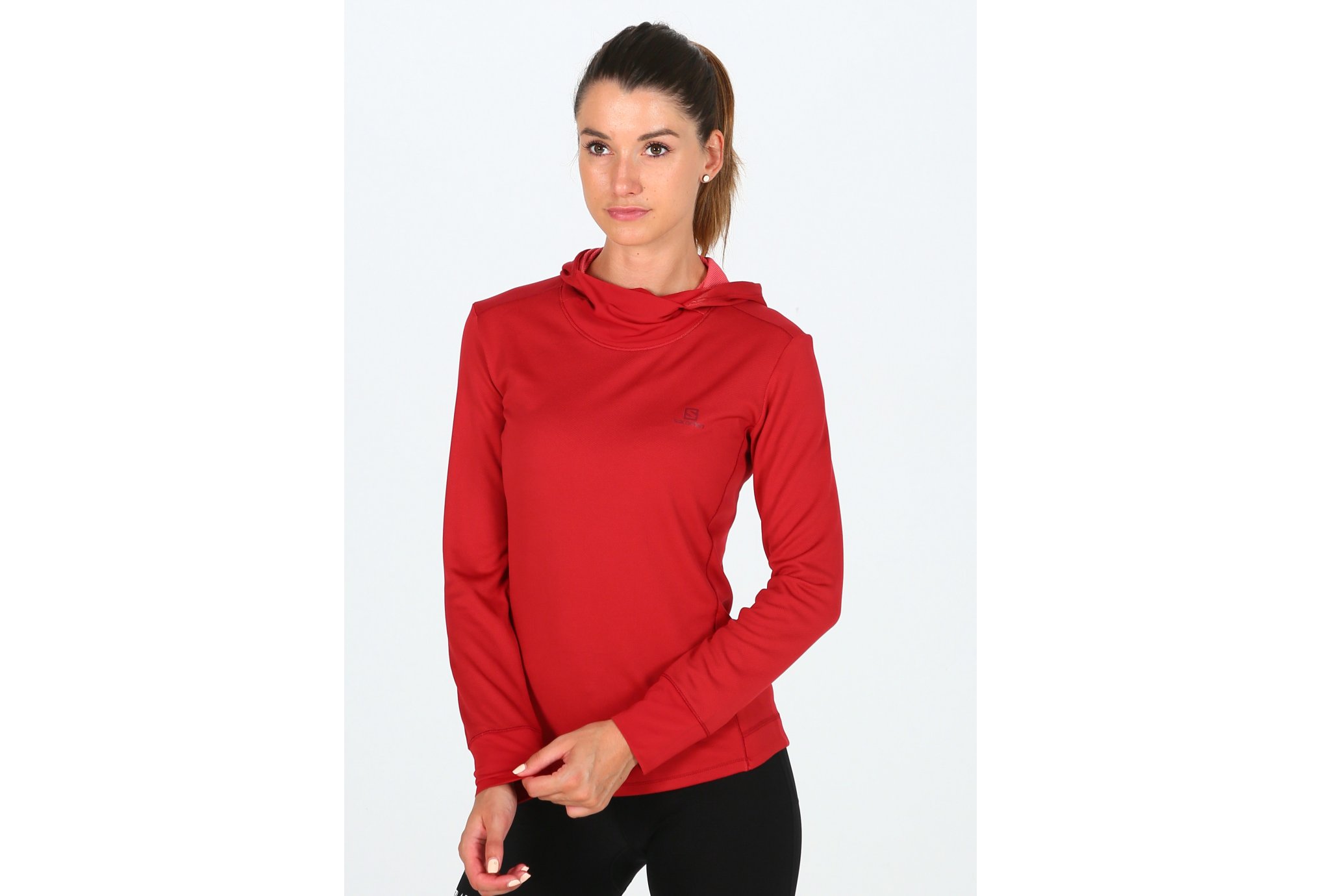 Salomon Agile LS Hoodie W Diététique Vêtements femme