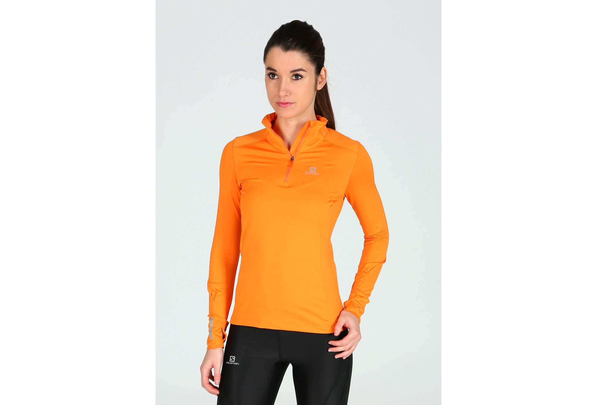 Salomon Maillot Agile 1/2 Zip Mid W Diététique Vêtements femme