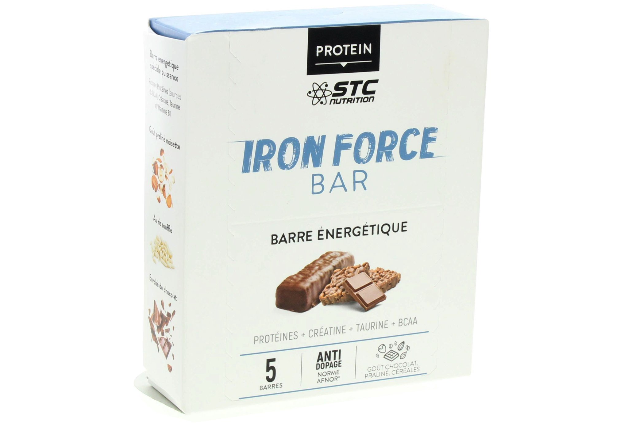 STC Nutrition Etui 5 Barres Iron Force Bar Chocolat Praliné Diététique Barres