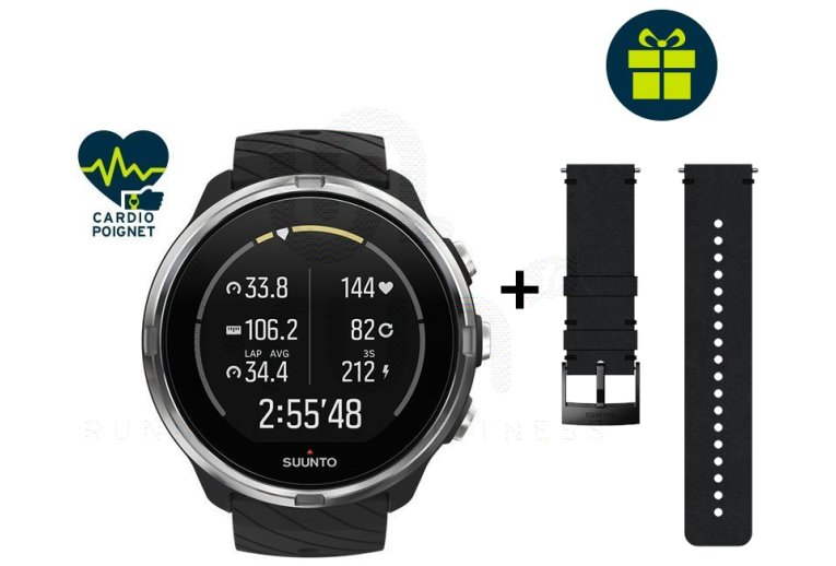 Suunto Pack reloj 9 Black + correa Urban 2 de cuero
