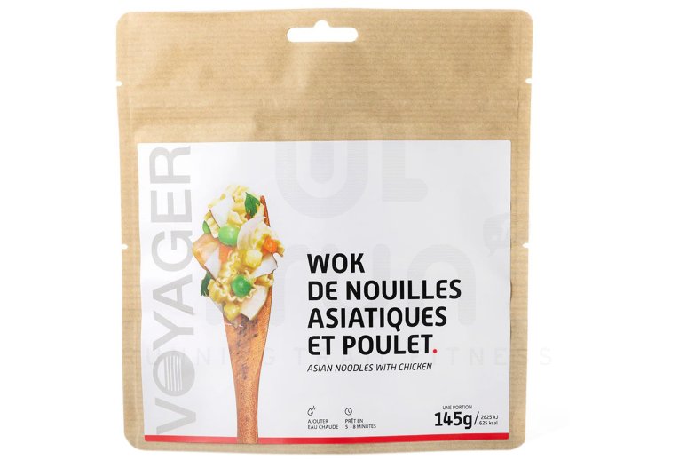 Voyager Wok de nouilles asiatiques et poulet